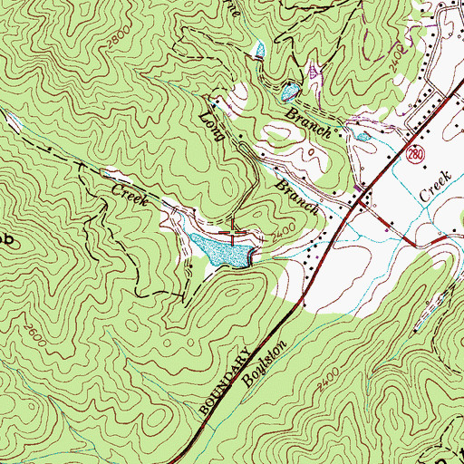 Topographic Map of Laural Lake Dam, NC