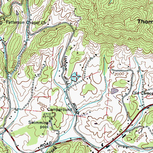 Topographic Map of Homer Burgess Lake, NC