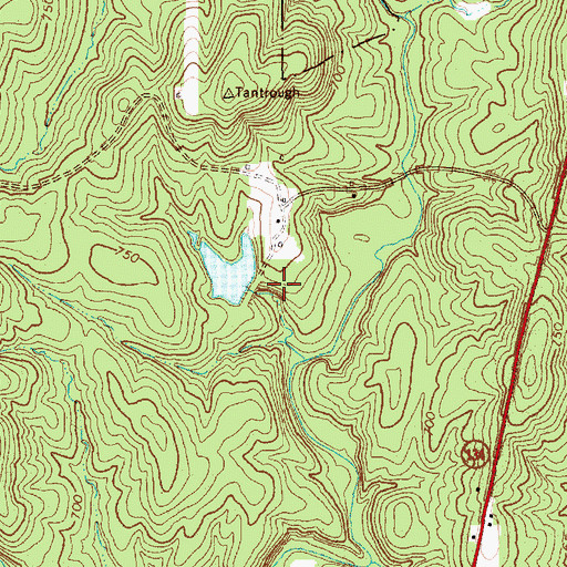 Topographic Map of Auman Lake Dam, NC