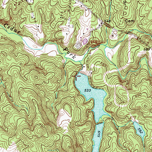 Topographic Map of John Bunch Lake, NC