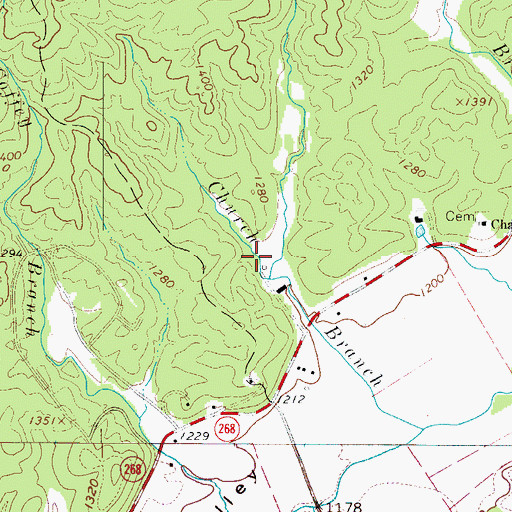 Topographic Map of A A Rauchfuss Lake, NC
