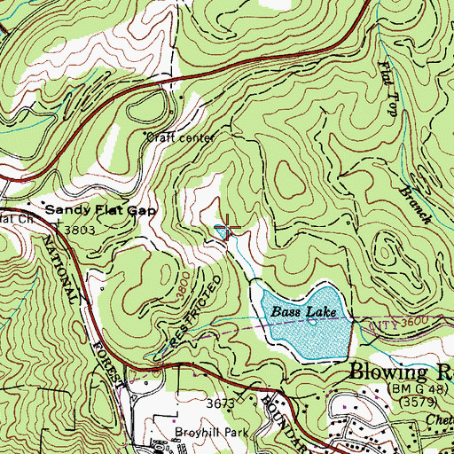 Topographic Map of Heart Lake, NC