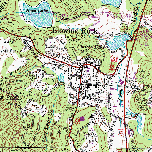 Topographic Map of Blowing Rock City Park, NC