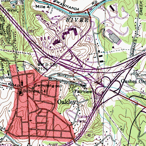 Topographic Map of Broadview, NC