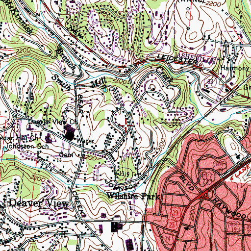 Topographic Map of Echo Hills, NC