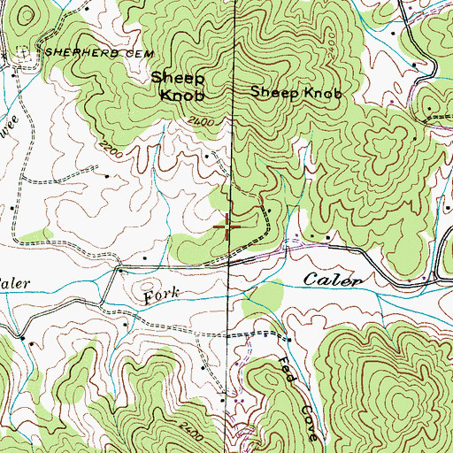 Topographic Map of Jones Ruby Mine, NC