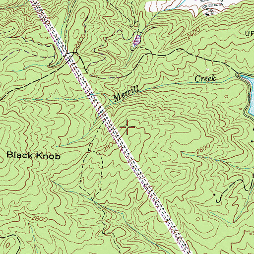 Topographic Map of Pisgah Forest Farms, NC