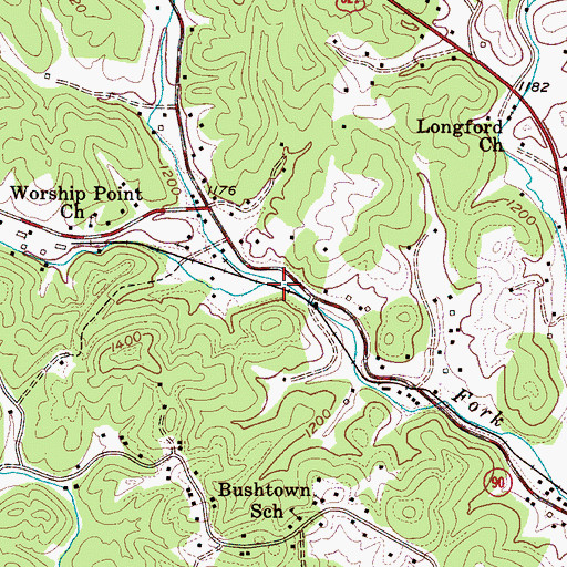 Topographic Map of Mill Pond Branch, NC