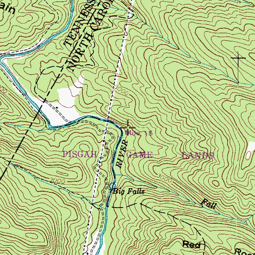 Topographic Map of Elk Falls Point of Interest, NC
