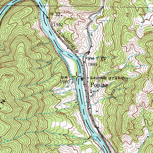 Topographic Map of Poplar Boat Ramp, NC