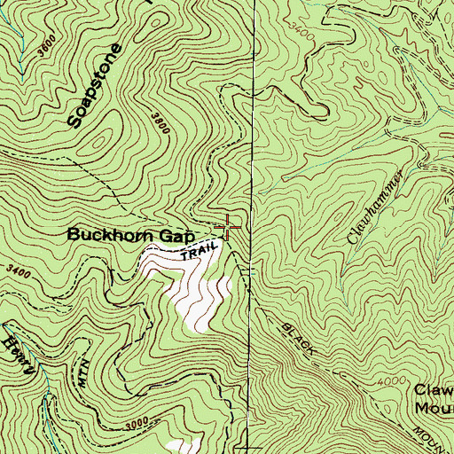 Topographic Map of Buckhorn Shelter, NC