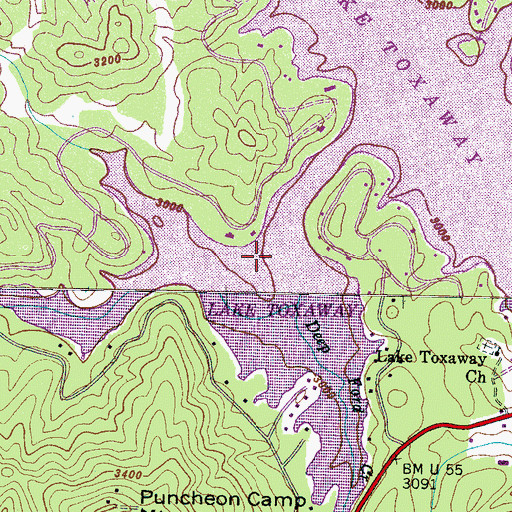 Topographic Map of Hogback Valley, NC