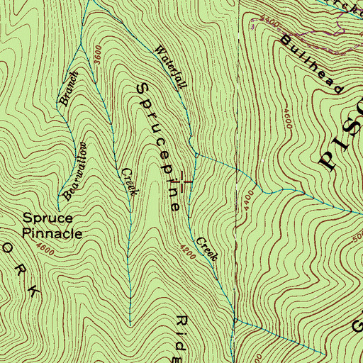 Topographic Map of Craggy Mountain Scenic Area, NC