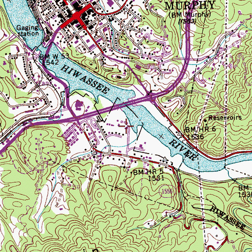 Topographic Map of Tusquitee Ranger District Office, NC