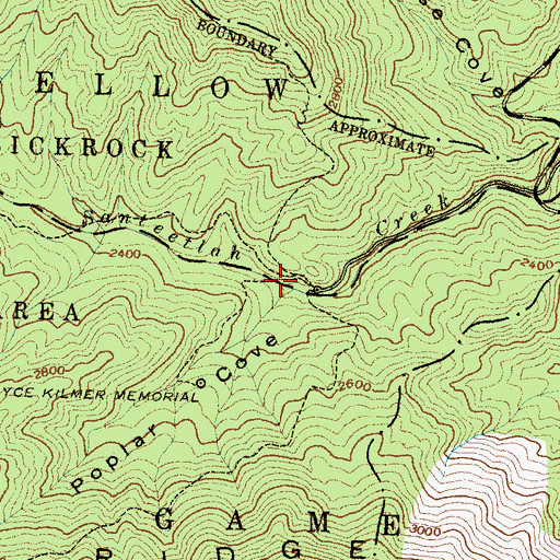 Topographic Map of Joyce Kilmer Picnic Area, NC