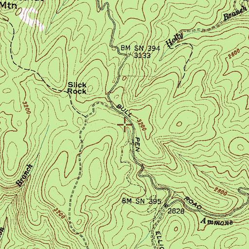 Topographic Map of Ammons Branch Campground, NC