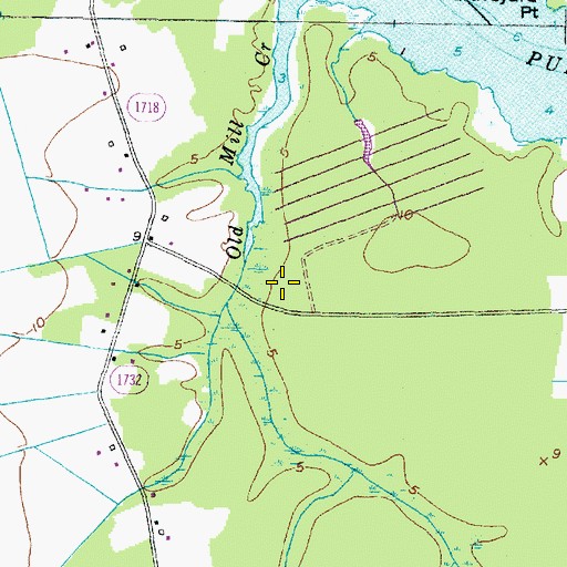 Topographic Map of WKJA-FM (Belhaven), NC