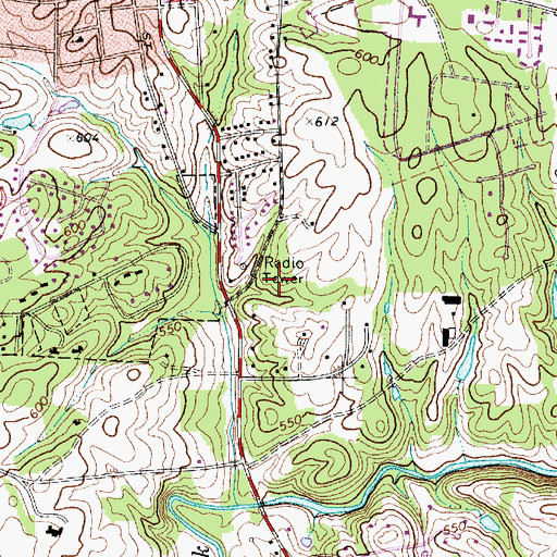 Topographic Map of WIXE-AM (Monroe), NC