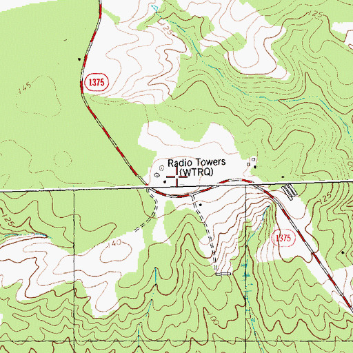 Topographic Map of WTRQ-AM (Warsaw), NC