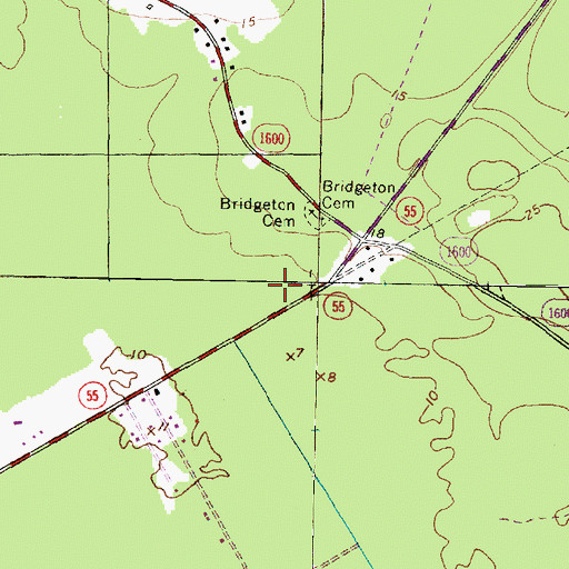 Topographic Map of WBIC-AM (New Bern), NC