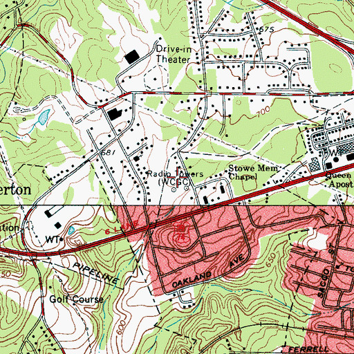 Topographic Map of WCGC-AM (Belmont), NC