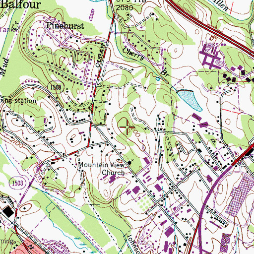 Topographic Map of WHKP-AM (Hendersonville), NC