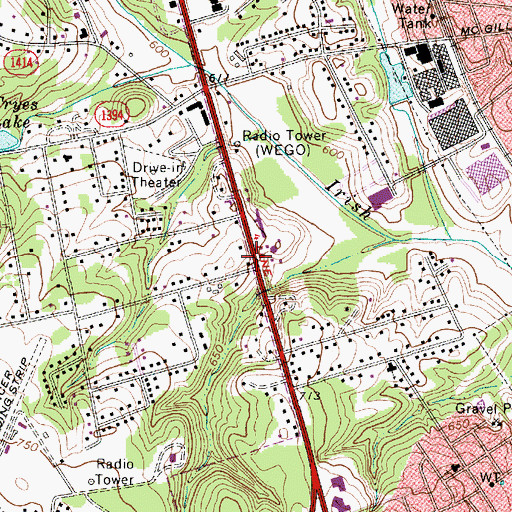 Topographic Map of WEGO-AM (Concord), NC