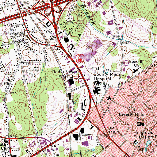Topographic Map of WGTL-AM (Kannapolis), NC