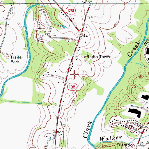 Topographic Map of WLON-AM (Lincolnton), NC