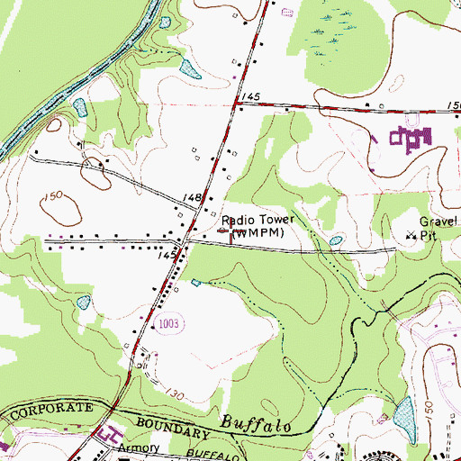 Topographic Map of WMPM-AM (Smithfield), NC