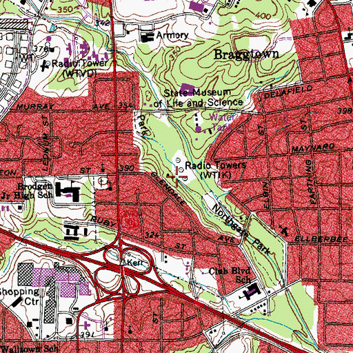Topographic Map of WTIK-AM (Durham), NC