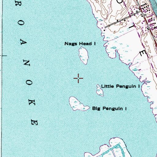 Topographic Map of Penguins Islands, NC