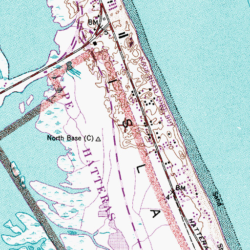 Topographic Map of Roanoke Inlet (historical), NC