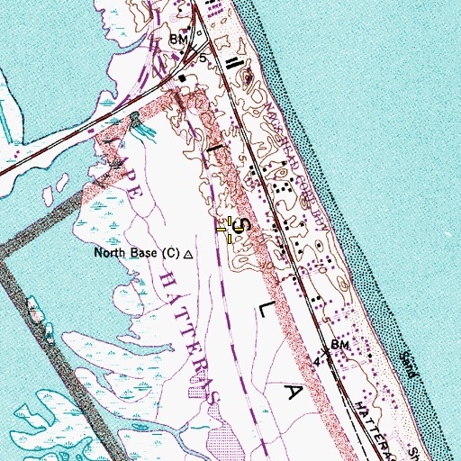 Topographic Map of Roanoke Inlet (historical), NC