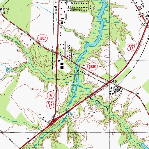Topographic Map of Lakers Creek, NC