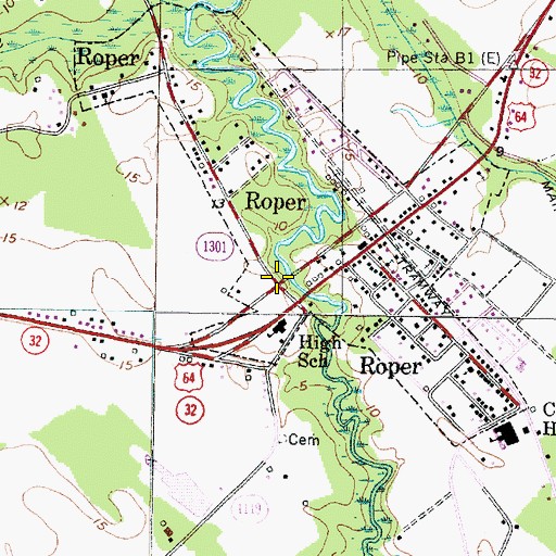 Topographic Map of Old Court House (historical), NC