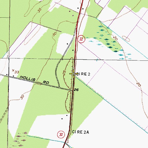 Topographic Map of Tareover Bridge, NC