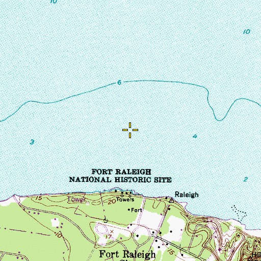 Topographic Map of Roanoac (historical), NC