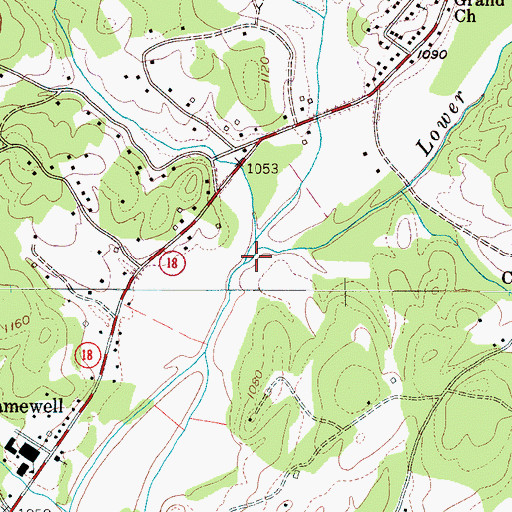 Topographic Map of Abingdon Creek, NC