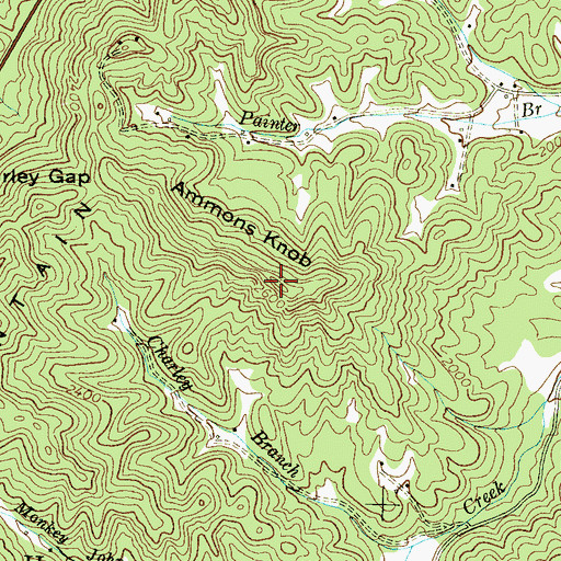 Topographic Map of Ammons Knob, NC