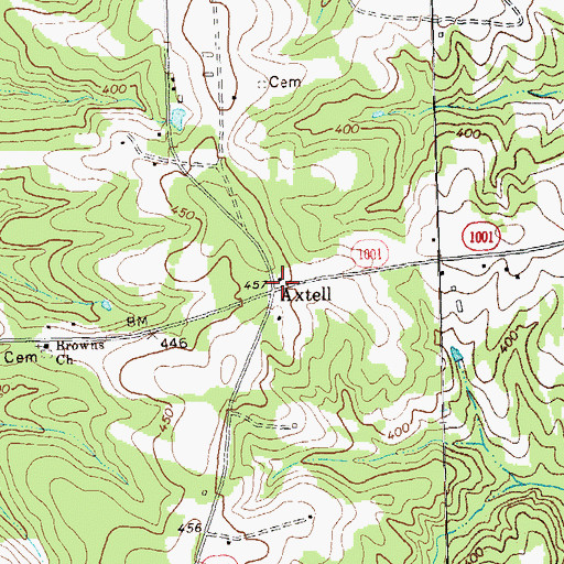 Topographic Map of Axtell, NC