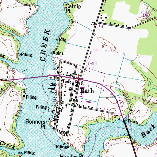 Topographic Map of Bath, NC