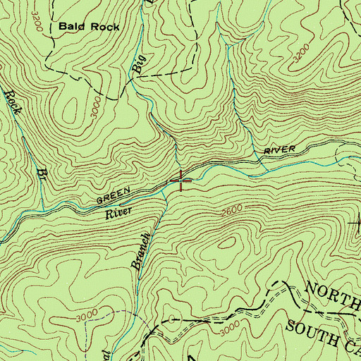 Topographic Map of Big Laurel Creek, NC