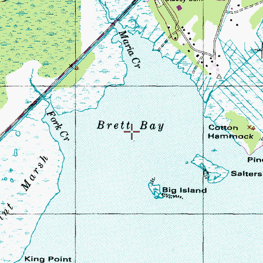 Topographic Map of Brett Bay, NC