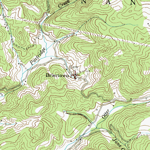 Topographic Map of Briertown, NC