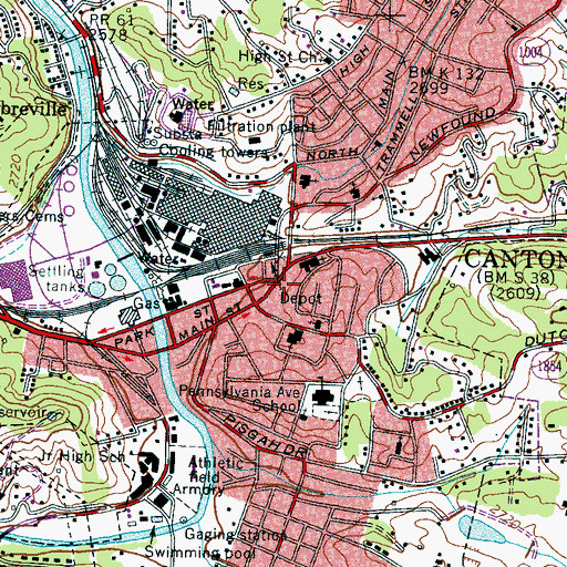 Topographic Map of Canton, NC