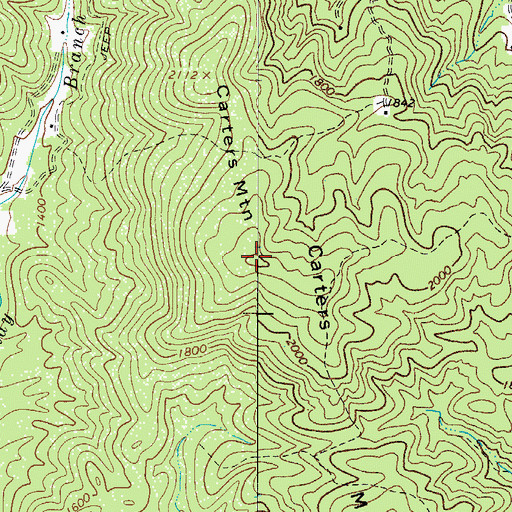 Topographic Map of Carters Mountain, NC