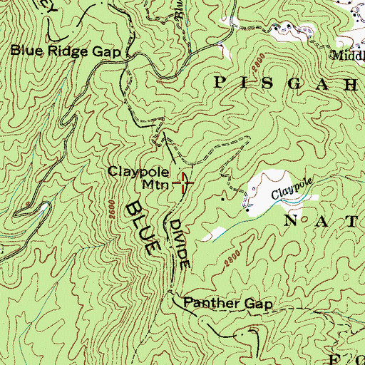 Topographic Map of Claypole Mountain, NC