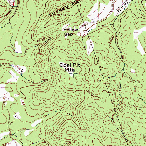 Topographic Map of Coal Pit Mountain, NC