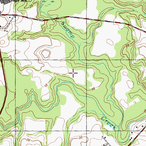 Topographic Map of Cokey Swamp, NC